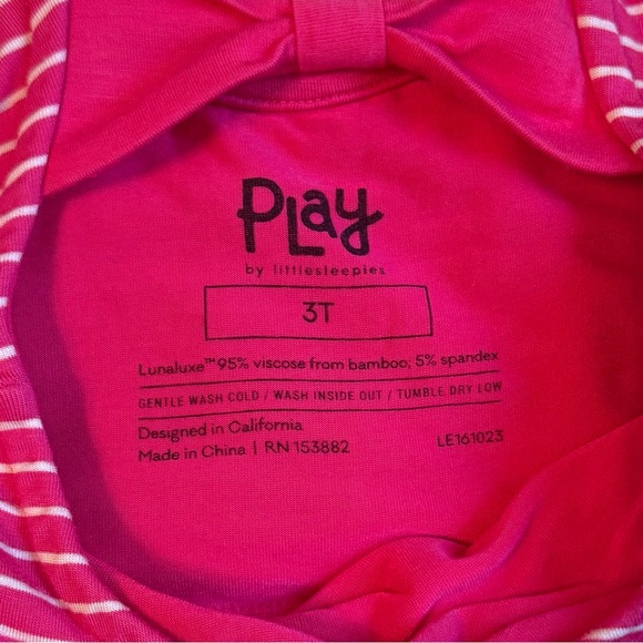 Little Sleepies | Bow Back Skater Dress | Pink Punch Stripes | 3T - Picture 4 of 4